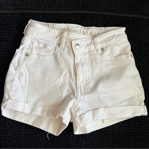 American Eagle White Denim Mom Shorts